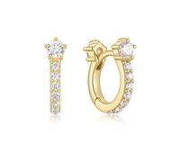 ANIA HAIE - HOOP EARRINGS - HUGGIES - Sparkling Pave - shiny gold