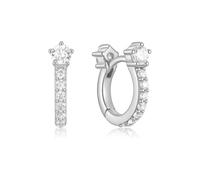 ANIA HAIE - HOOP EARRINGS - HUGGIES - Sparkling Pave - silver