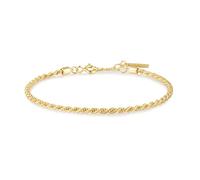 ANIA HAIE Damen Armband CHIC CREATOR Rope Twist Bracelet aus 925 Sterling Silber 14k vergoldet, Länge: 16,5 cm + 2 cm Verlängerung, inkl. Geschenkverpackung