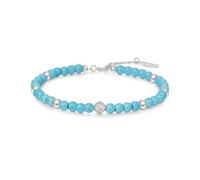 ANIA HAIE Damen Armband CHILL VOYAGER Lab Created Turquoise aus 925 Sterling Silber, verziert mit 34 künstlichen Türkis und 2 Zirkonia, Länge: 16,5 cm + 2 cm Verlängerung, inkl. Geschenkverpackung