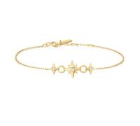 ANIA HAIE Damen Armband CHILL VOYAGER Linked Star aus 925 Sterling Silber 14k vergoldet, besetzt mit einem Kyoto Opal und 2 Zirkonia, Länge: 16,5 cm + 2 cm Verlängerung, inkl. Geschenkverpackung