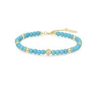 ANIA HAIE Damen Armband CHILL VOYAGER Turquoise aus 925 Sterling Silber 14k vergoldet, verziert mit 34 künstlichen Türkis und 2 Zirkonia, Länge: 16,5 cm + 2 cm Verlängerung, inkl. Geschenkverpackung