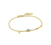 ANIA HAIE Damen Armband MINERAL GLOW Turquoise Discs aus 925 Sterling Silber, ein Türkis Anhänger, Länge 16,5cm + 2cm Verlängerung, inkl. Geschenkverpackung