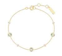 ANIA HAIE Damen Armband RIPPLE JOY Mint Green Station aus 925 Sterling Silber 14k vergoldet, mintgrüne Farbsteine und Zirkonia, Länge: 16,5 cm + 2 cm Verlängerung, inkl. Geschenkverpackung