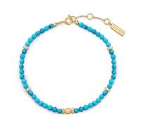 ANIA HAIE Damen Armband RIPPLE JOY Turquoise aus 925 Sterling Silber 14k vergoldet, besetzt mit 46 Türkis und 30 Zirkonia, Länge: 16,5 cm + 2 cm Verlängerung, inkl. Geschenkverpackung