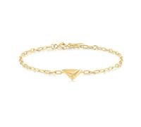 ANIA HAIE Damen Armband SUNSHINE CHASER Triangle Kiss Bracelet aus 925 Sterling Silber 14k vergoldet, besetzt mit einem Zirkonia, Länge: 16,5 cm + 2 cm Verlängerung, inkl. Geschenkverpackung