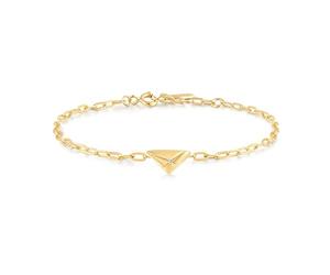 ANIA HAIE Damen Armband SUNSHINE CHASER Triangle Kiss Bracelet aus 925 Sterling Silber 14k vergoldet, besetzt mit einem Zirkonia, Länge: 16,5 cm + 2 cm Verlängerung, inkl. Geschenkverpackung