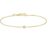 ANIA HAIE Damen Armband VOGUE MAVEN Sparkle Bezel aus 925 Sterling Silber 14k vergoldet, verziert mit einem Zirkonia, Länge: 16,5 cm + 2 cm Verlängerung, inkl. Geschenkverpackung