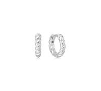 ANIA HAIE Damen Creolen Chill Voyager Texture Small Huggie Hoop aus 925 Sterling Silber, Größe: 6,5 x 2,2 mm, inkl. Geschenkverpackung