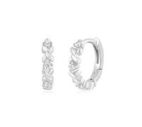 ANIA HAIE Damen Creolen Dusk Divas Sparkle Cross aus 925 Sterling Silber, besetzt mit 4 Zirkonia, Größe: 9,3 x 1,7mm, inkl. Geschenkverpackung