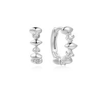 ANIA HAIE Damen Creolen Dusk Divas Sparkle Huggies aus 925 Sterling Silber, besetzt mit 6 Zirkonia, Größe: 8,5 x 2-4,5mm, inkl. Geschenkverpackung