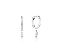 Ania Haie Damen-Creolen Glow Huggi Hoops 925er Silber Zirkonia One Size, Silber 32014131