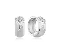 ANIA HAIE Damen Creolen MODERN MUSE Ohrringe aus 925 Sterling Silber, besetzt mit 18 Zirkonia, Größe: 13x11,8 mm, inkl. Geschenkverpackung