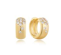 ANIA HAIE Damen Creolen MODERN MUSE Ohrringe aus 925 Sterling Silber, besetzt mit 18 Zirkonia, Größe: 13x11,8 mm, inkl. Geschenkverpackung