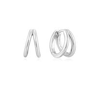 ANIA HAIE - HOOP EARRINGS - DOUBLE HUGIES - silber