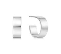 ANIA HAIE Damen Creolen Vogue Maven Flat Medium Hoop aus 925 Sterling Silber, Größe: 16 x 6mm, inkl. Geschenkverpackung