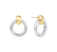 ANIA HAIE Damen Creolen Vogue Maven Two-Tone Hoop aus 925 Sterling Silber mit zweifarbiger Beschichtung, Größe: 25,5 x 20,5 mm, inkl. Geschenkverpackung