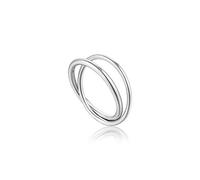 ANIA HAIE Damen Doppel-Ring MODERN Minimalism Double Wrap aus 925 Sterling Silber, EU Größe: 56cm, inkl. Geschenkverpackung
