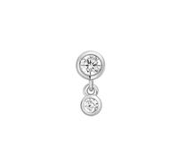 ANIA HAIE Damen Einzel Ohrstecker EAR EDIT aus 925 Sterling Silber, besetzt mit 2 Zirkonia, Größe: 7,5x3,5 mm, inkl. Geschenkverpackung