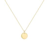ANIA HAIE Damen Halskette CHIC CREATOR Disc Pendant Necklace aus 925 Sterling Silber 14k vergoldet, Anhänger besetzt mit 5 Zirkonia, Länge: 45 cm + 5 cm Verlängerung, inkl. Geschenkverpackung