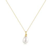 ANIA HAIE Damen Halskette CHIC CREATOR Freshwater Pearl Pendant Necklace aus 925 Sterling Silber 14k vergoldet, verziert mit einer Perle, Länge: 45 cm + 7,5 cm Verlängerung, inkl. Geschenkverpackung