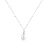 ANIA HAIE Damen Halskette CHIC CREATOR Freshwater Pearl Pendant Necklace aus 925 Sterling Silber, verziert mit einer Perle, Länge: 45 cm + 7,5 cm Verlängerung, inkl. Geschenkverpackung