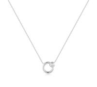 ANIA HAIE Damen Halskette CHIC CREATOR Hoop Freshwater Pearl Necklace aus 925 Sterling Silber, verziert mit einer Perle, Länge: 40 cm + 5 cm Verlängerung, inkl. Geschenkverpackung