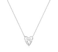 ANIA HAIE Damen Halskette HEART HUNTER aus 925 Sterling Silber, besetzt mit 10 Zirkonia Pavé, Größe: 45 cm + 5 cm Verlängerung, inkl. Geschenkverpackung