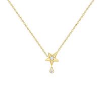 ANIA HAIE Damen Halskette MELODIC POET Sparkling Star Drop aus 925 Sterling Silber, Anhänger in Sternform besetzt mit 5 Zirkonia, Länge 40,5cm + 5cm Verlängerung, inkl. Geschenkverpackung