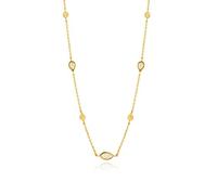 ANIA HAIE Damen Halskette MINERAL GLOW Opal aus 925 Sterling Silber 14k vergoldet, besetzt mit 3 Opal, Federringverschluss, Länge: 33cm + 5cm Verlängerung, inkl. Geschenkverpackung