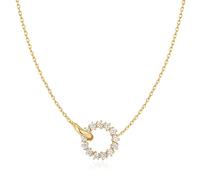 ANIA HAIE Damen Halskette MISS TWINKEL aus 925 Sterling Silber 14k vergoldet, besetzt mit 13 Zirkonia, Größe: 43 cm + 5 cm Verlängerung, inkl. Geschenkverpackung