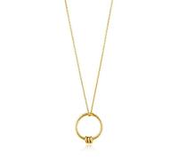 ANIA HAIE Damen Halskette MODERN MINIMALISM Modern Circle aus 925 Sterling Silber 14k vergoldet, Federringverschluss, Länge 55,5cm + 5cm Verlängerung, inkl. Geschenkverpackung