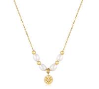 ANIA HAIE Damen Halskette MODERN MUSE aus 925 Sterling Silber 14k vergoldet, besetzt mit einem Zirkonia und 15 Farbsteinen, Größe: 38 cm + 5 cm Verlängerung, inkl. Geschenkverpackung