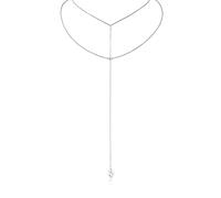 ANIA HAIE Damen Halskette PEARL OF WISDOM aus 925 Sterling Silber, besetzt mit einem Zirkonia und einer Süßwasserperle, Federringverschluss, Länge 40cm + 5cm Verlängerung, inkl. Geschenkverpackung