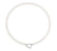 ANIA HAIE Damen Halskette REIMAGINER Lobster Clasp Shell Pearl Necklace aus 925 Sterling Silber, verziert mit einer Muschelperle und 24 Zirkonia, Länge: 42 cm, inkl. Geschenkverpackung