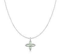ANIA HAIE Damen Halskette RIPPLE JOY Mint Green Lucky Clover aus 925 Sterling Silber, mintgrünes Kleeblatt aus Zirkonia, Länge: 45 cm + 5 cm Verlängerung, inkl. Geschenkverpackung