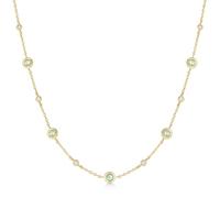 ANIA HAIE Damen Halskette RIPPLE JOY Mint Green Station aus 925 Sterling Silber 14k vergoldet, mintgrüne Farbsteine und Zirkonia, Länge: 40,5 cm + 5 cm Verlängerung, inkl. Geschenkverpackung