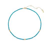 ANIA HAIE Damen Halskette RIPPLE JOY Turquoise aus 925 Sterling Silber 14k vergoldet, besetzt mit einem 114 Türkis und 34 Zirkonia, Länge: 38 cm + 7,5 cm Verlängerung, inkl. Geschenkverpackung