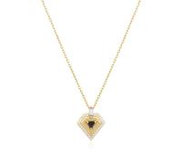 ANIA HAIE Damen Halskette SUNSHINE CHASER Geometric Necklace aus 925 Sterling Silber 14k vergoldet, Anhänger verziert mit 29 Zirkonia, Länge: 43 cm + 5 cm Verlängerung, inkl. Geschenkverpackung