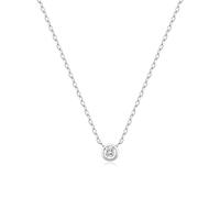 ANIA HAIE Damen Halskette SUNSHINE CHASER Round Solitaire aus 925 Sterling Silber, verziert mit einem Zirkonia, Länge: 40 cm + 5 cm Verlängerung, inkl. Geschenkverpackung