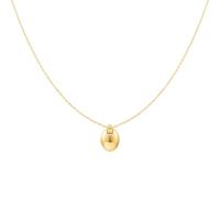 ANIA HAIE Damen Halskette VOGUE MAVEN Oval Charm aus 925 Sterling Silber 14k vergoldet, Länge: 45 cm + 5 cm Verlängerung, inkl. Geschenkverpackung
