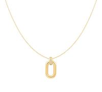 ANIA HAIE Damen Halskette VOGUE MAVEN Oval Hoop Pendant aus 925 Sterling Silber 14k vergoldet, Anhänger besetzt mit 10 Zirkonia, Länge: 45 cm + 5 cm Verlängerung, inkl. Geschenkverpackung