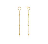 ANIA HAIE Damen Ohrhänger MODERN MINIMALISM Beaded Drop aus 925 Sterling Silber 14k vergoldet, besetzt mit drei vergoldeten Kugeln, Länge: 8cm, inkl. Geschenkverpackung