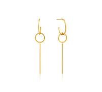 ANIA HAIE Damen Ohrhänger MODERN MINIMALISM Solid Drop aus 925 Sterling Silber 14k vergoldet, Größe: 5,5cm, inkl. Geschenkverpackung