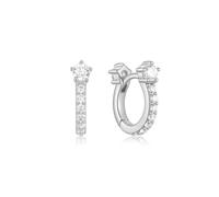 ANIA HAIE - HOOP EARRINGS - HUGGIES - Sparkling Pave - silver