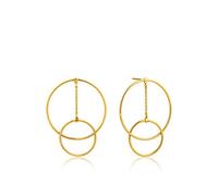 ANIA HAIE Damen Ohrring MODERN MINIMALISM Front Hoops aus 925 Sterling Silber 14k vergoldet, Größe: 4,6cm, inkl. Geschenkverpackung