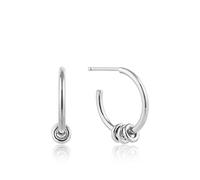 ANIA HAIE Damen Ohrring MODERN MINIMALISM Hoops aus 925 Sterling Silber, besetzt mit drei silbernen Ringen, Größe: 1,6cm, inkl. Geschenkverpackung