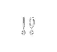 ANIA HAIE Damen Ohrringe RIPPLE JOY Mint Green Huggie Hoop aus 925 Sterling Silber, besetzt mit je einem hängenden Zirkonia, Größe: 8,5mm, inkl. Geschenkverpackung
