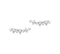 ANIA HAIE Damen Ohrstecker DUSK DIVAS Multi Sparkle Climber Studs aus 925 Sterling Silber, besetzt mit 8 Zirkonia, Größe: 16,7 x 5 mm, inkl. Geschenkverpackung