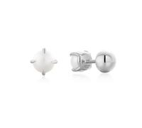 ANIA HAIE Damen Ohrstecker MODERN MUSE aus 925 Sterling Silber, besetzt mit 2 Perlen, Größe 5,5 x 6 mm, inkl. Geschenkverpackung